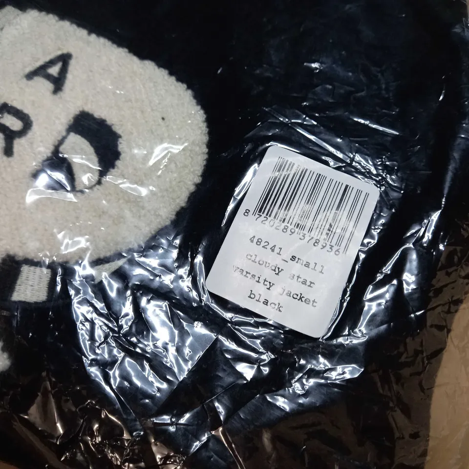 PACKAGED BLACK/WHITE CLOUDY STAR VARSITY JACKET