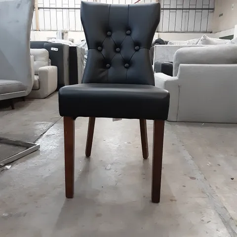 ONE BLACK PU LEATHER DINING CHAIR 