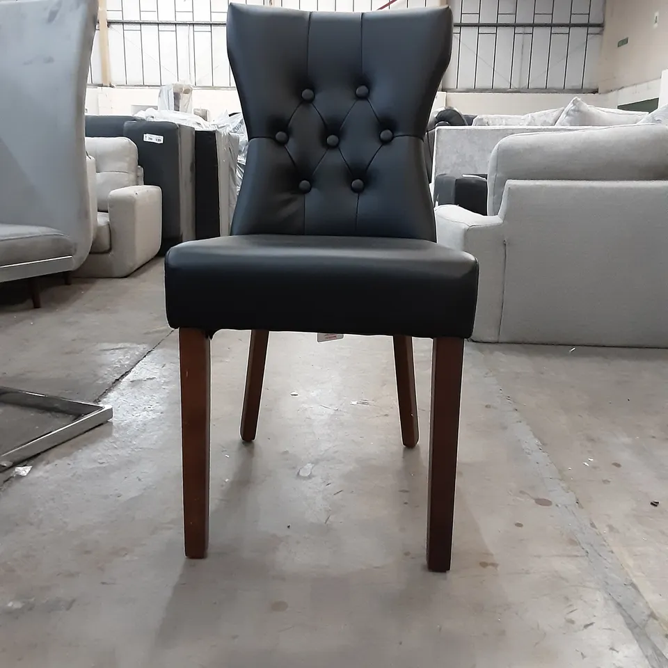 ONE BLACK PU LEATHER DINING CHAIR 