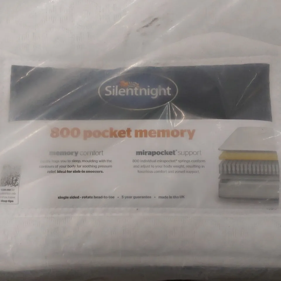 QUALITY BAGGED 3' SINGLE SILENTNIGHT POCKET 800 MATTRESS 