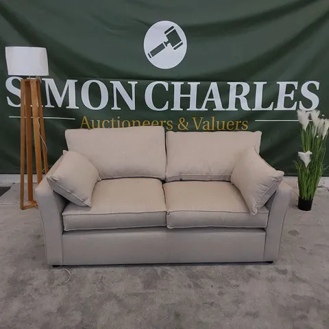 THE AMESBURY 2 SEATER SOFA UPHOLSTERED IN OAT FABRIC