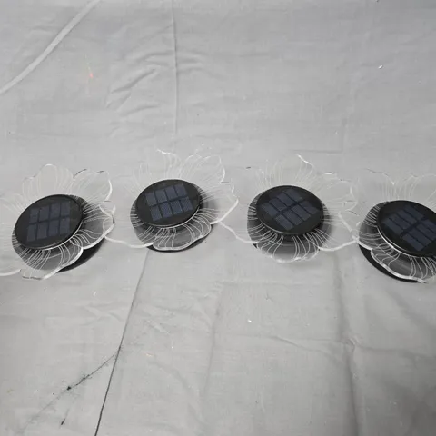 SOLAR GARDEN FLOWER LIGHTS – 4-PACK WITH SOLAR PANELS (HANGING)
