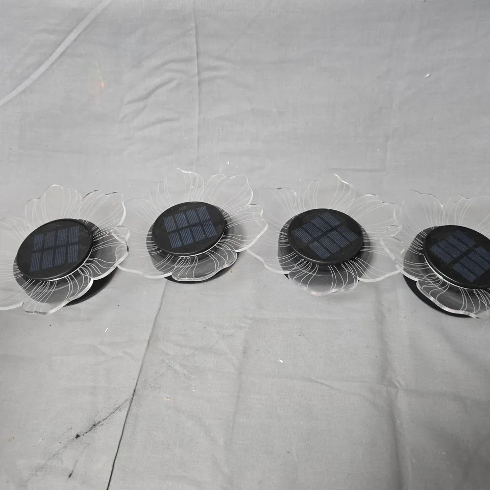 SOLAR GARDEN FLOWER LIGHTS – 4-PACK WITH SOLAR PANELS (HANGING)