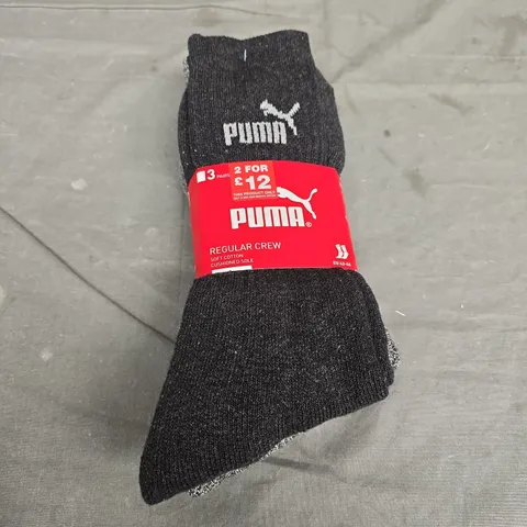 PUMA CREW SOCKS - X3 - SIZE 9/11