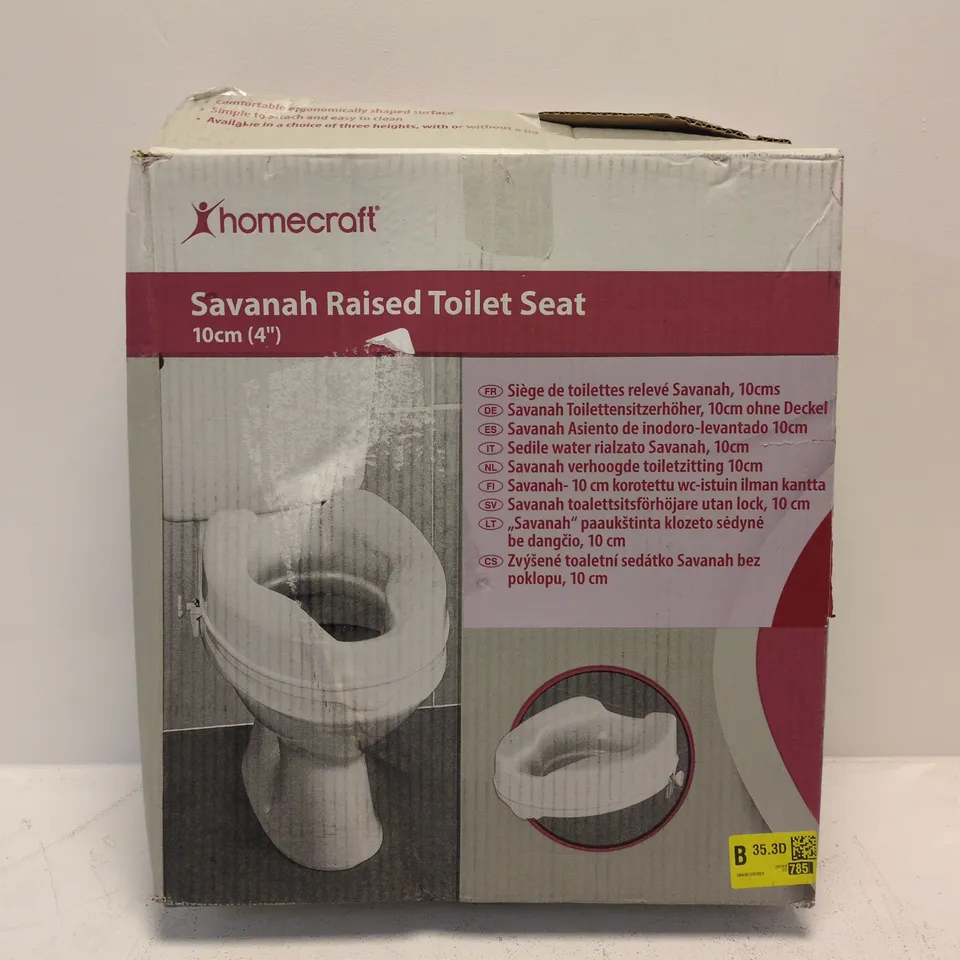 BOXED HOMECRAFT SAVANNAH RAISED TOILET SEAT IN WHITE