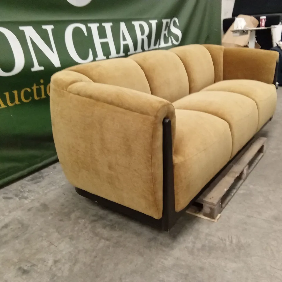 DANETTI TEAGAN OCHRE FABRIC 3 SEATER SOFA RRP £1799