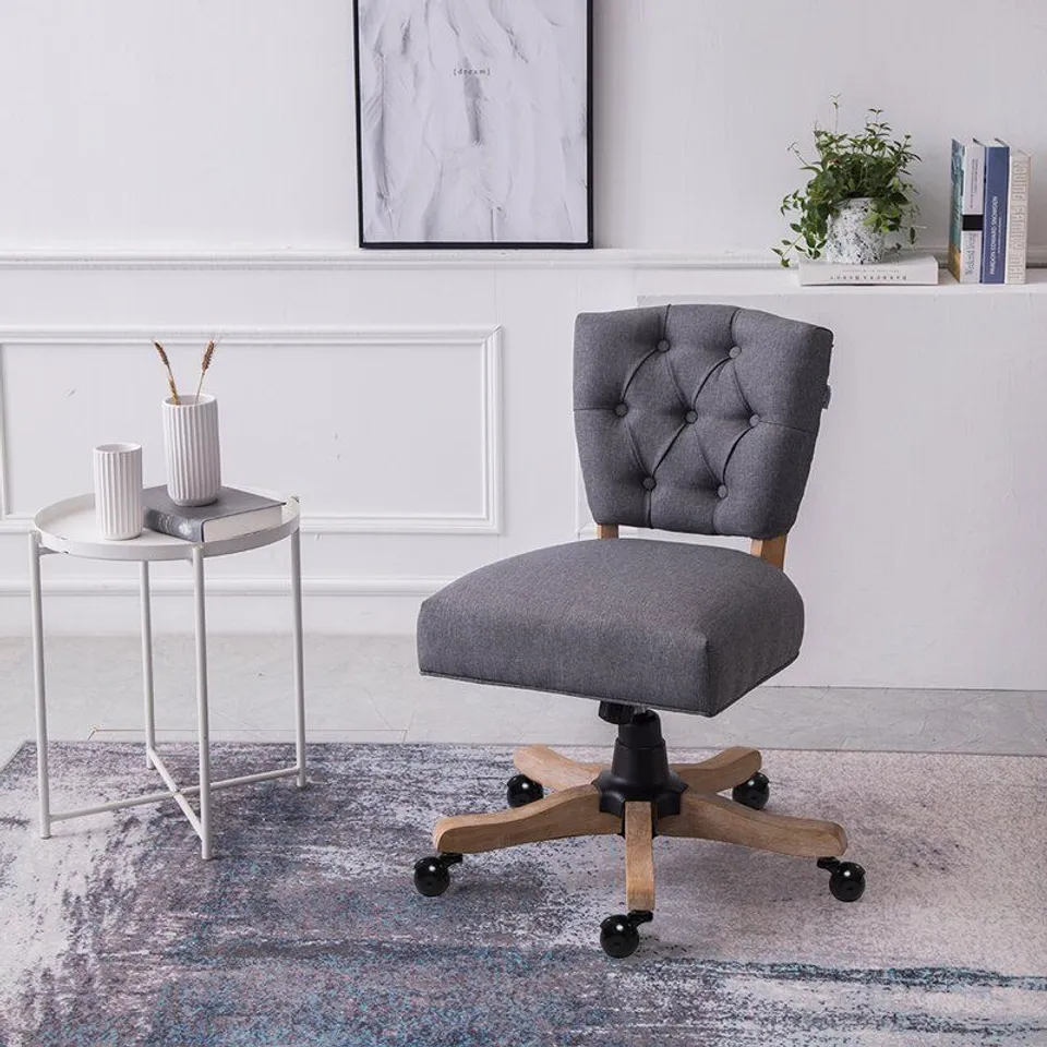 BOXED TOSHA DESK CHAIR UPHOLSTERED - GREY