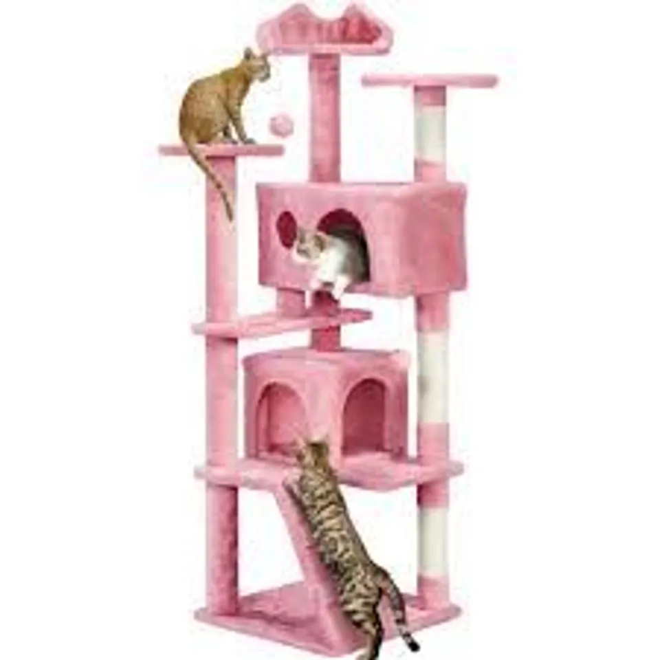 BOXED YAHEETECH 158CM H CAT TREE - PINK (1 BOX)