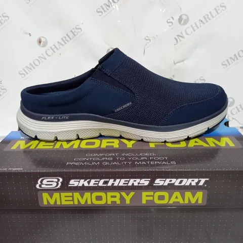 BOXED PAIR OF SKETCHERS FLEX-LITE SLIP IN BLUE SIZE 10