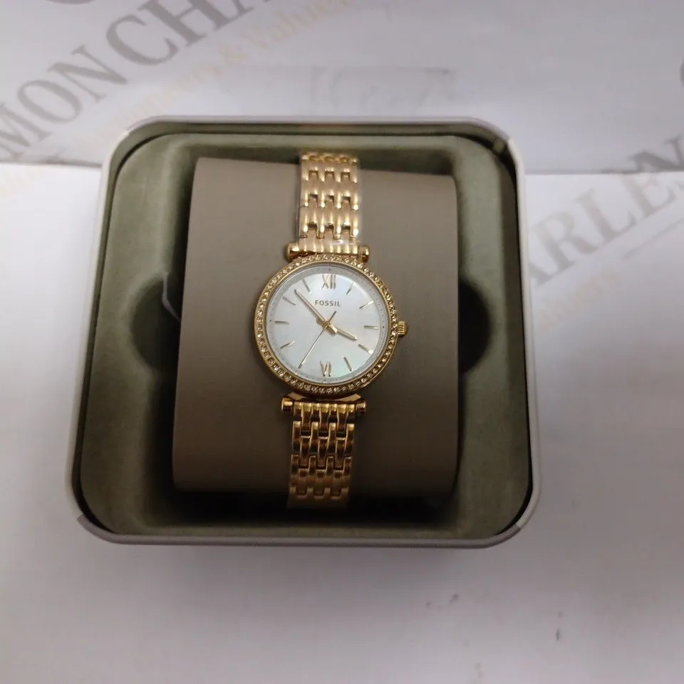 FOSSIL GOLD EFFECT WATCH WITH MOTHER OF PEARL EFFECT FACE