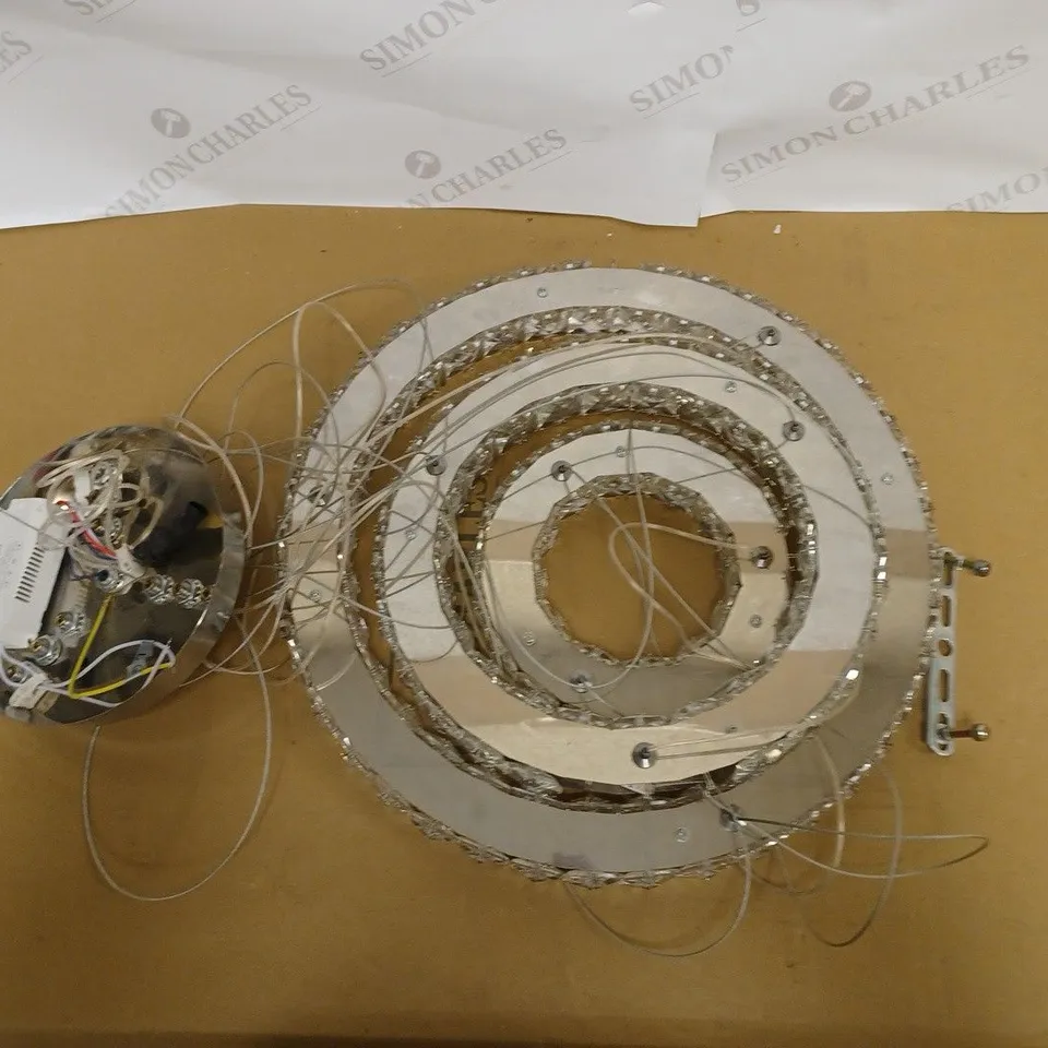 DIXUN MODERN CRYSTAL CHANDELIERS LED CHANDELIER DINING ROOM BEDROOM PENDANT LIGHTS CHANDELIER RINGS PENDANT LIGHT (COOL WHITE)