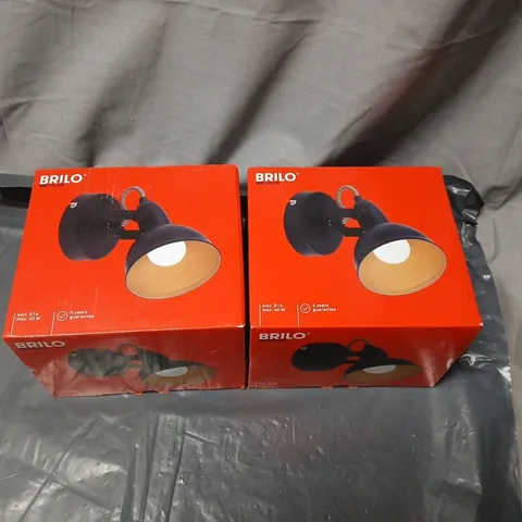 BRILO WALL LIGHT – PAIR OF BOXED RED-PACKAGED LAMPS (E14, MAX 40W) SEALED