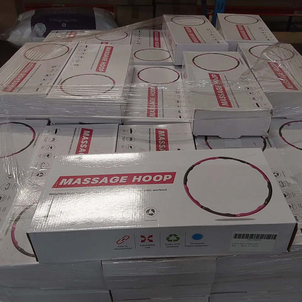 PALLET OF APPROXIMATELY 220 WEIGHTED MASSAGE HOOPS 