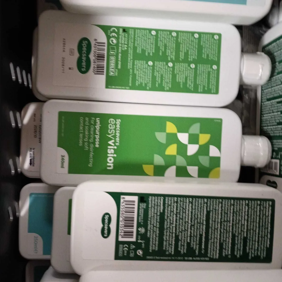 APPROXIMATELY 15 ASSORTED CONTACT LENS SOLUTION PRODUCTS 