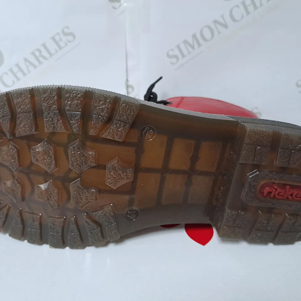 RIEKER RED ANKLE BOOTS LACE AND ZIP SIZE 7.5