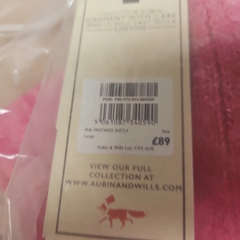 BAGGED AUBIN PINK PRESTWICK SHETLA - LARGE 