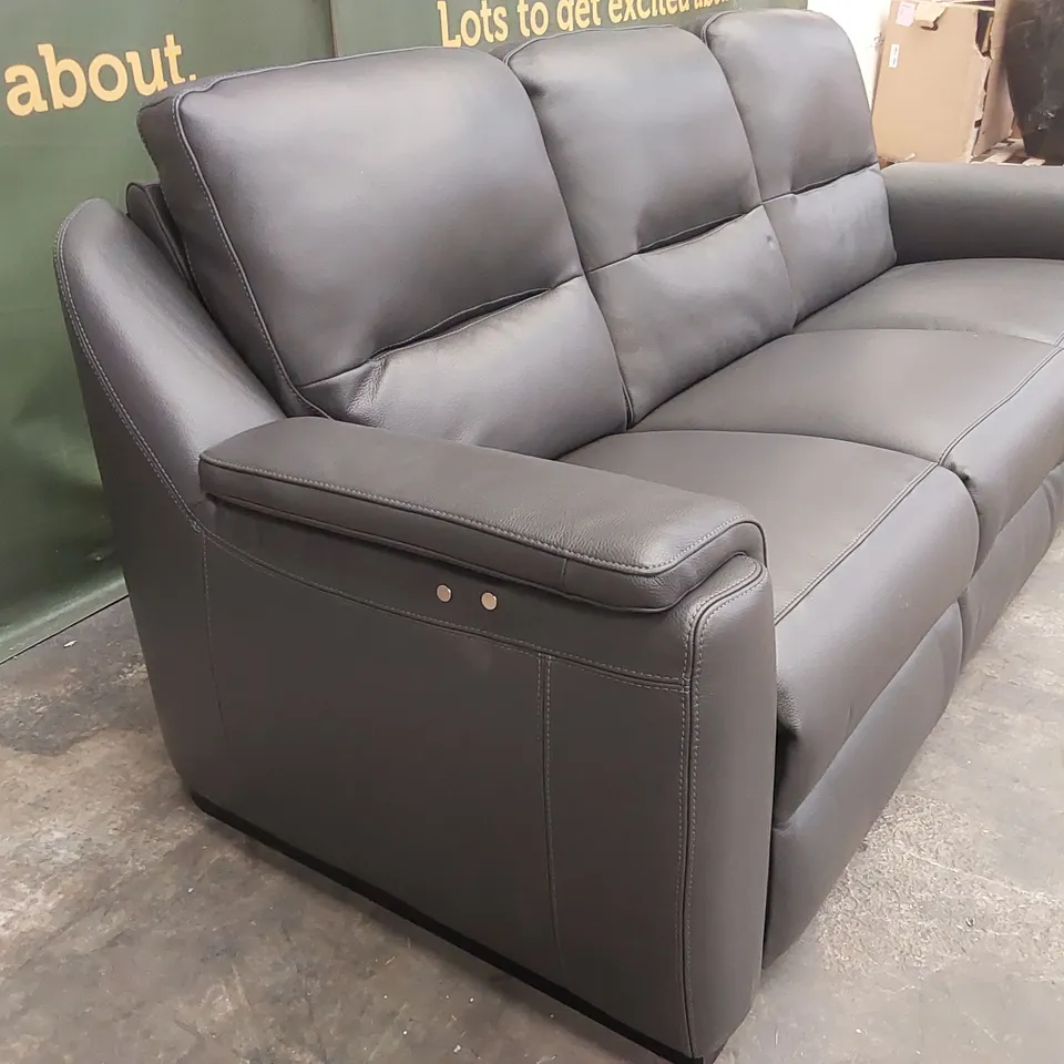 QUALITY DESIGNER ITALIAN MADE AVOLA LEATHER 3 PIECE ELECTRIC RECLINING 4 SEATER SOFA 