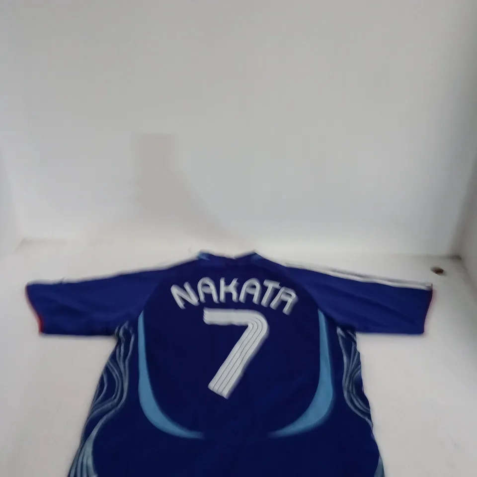 ADIDAS BLUE JAPAN FOOTBALL JERSEY WITH NAKATA 7 – SIZE 38/40