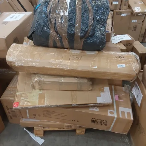 PALLET OF ASSORTED INCOMPLETE FURNITURE AND HOUSEHOLD ITEMS