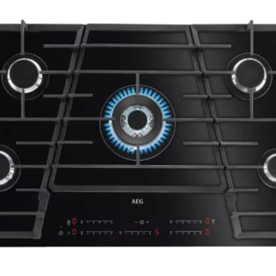 AEG HVB95450IB 9000 TOUCH SURE GAS ON GLASS HOB 90CM