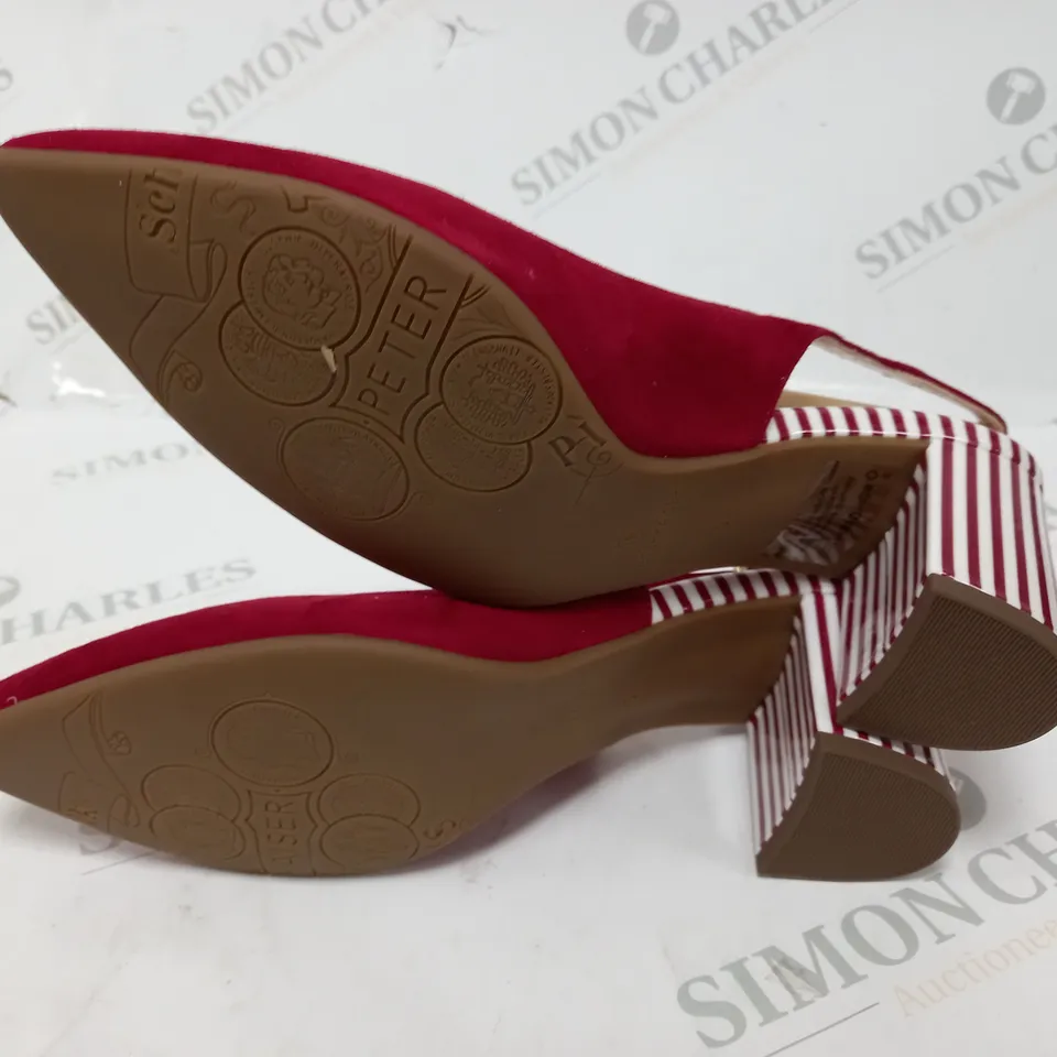 PAIR OF PETER KAISER RED HEELED SHOES - 5