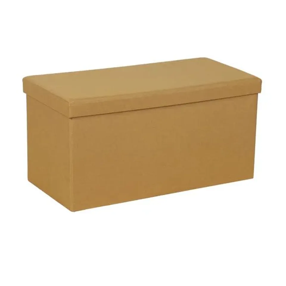 BOXED FOLDABLE OTTOMAN IN OCHRE 
