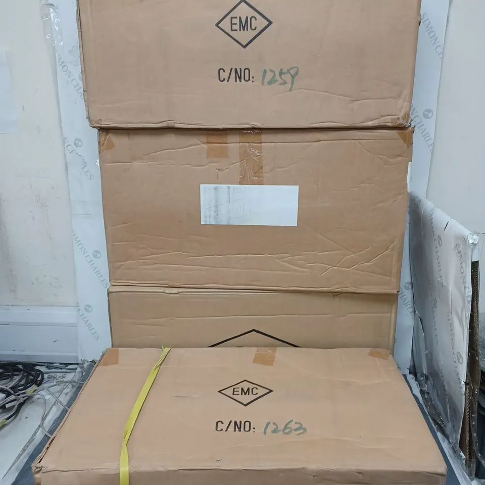8 X BOXED EMCOLITE 4 HEAD MULTI-DIRECTIONAL DOWNLIGHTS - COLLECTION ONLY 