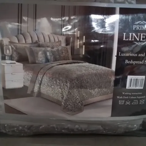 BAGGED PRIME LINENS CASULA POLYESTER SOLID COLOUR BEDSPREAD WITH PILLOW SHAMS - SUPER KING 