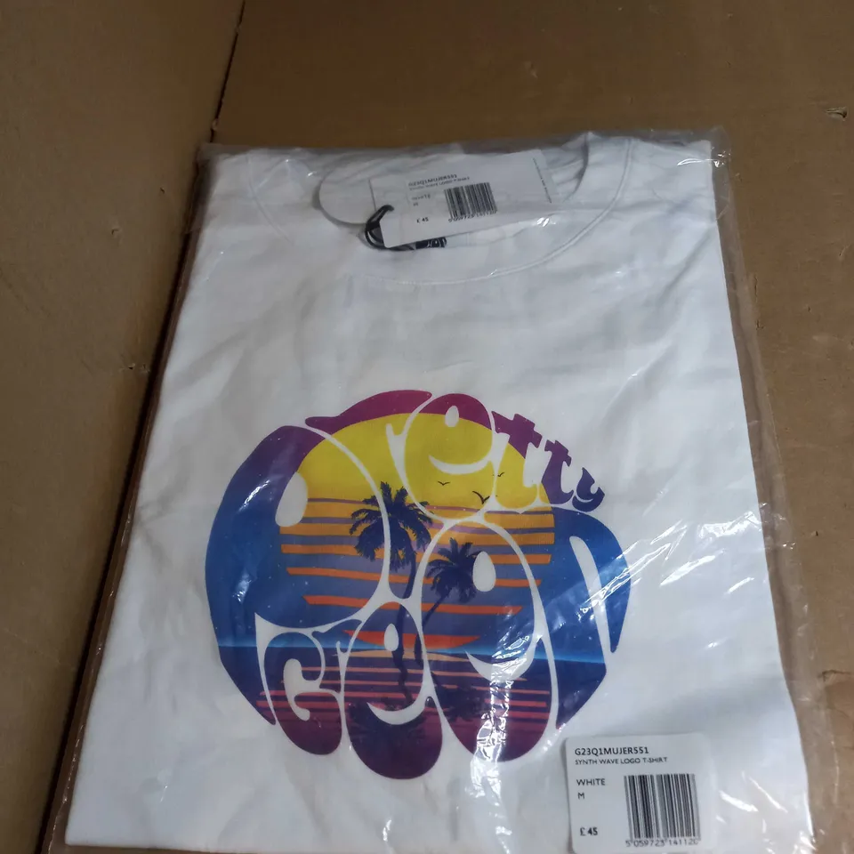 PRETTY GREEN SYNTH WAVE LOGO T-SHIRT SIZE M