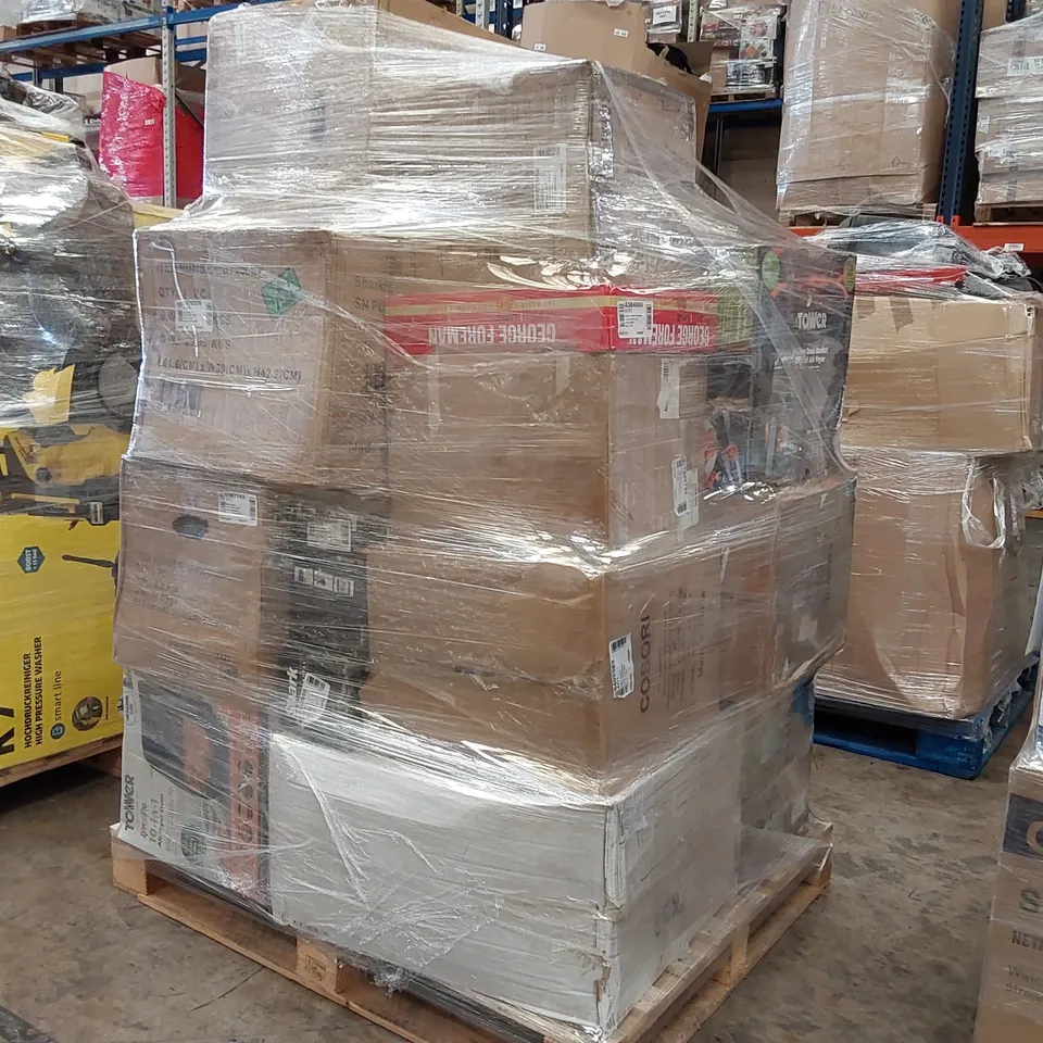 PALLET OF APPROXIMATELY 25 UNPROCESSED RAW RETURN HOUSEHOLD AND ELECTRICAL GOODS TO INCLUDE;