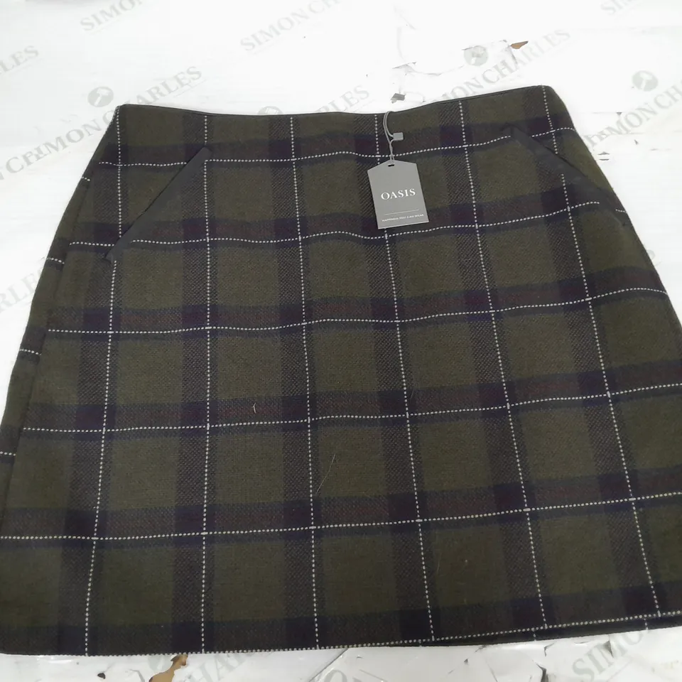 OASIS GREEN TARTAN SKIRT - 14