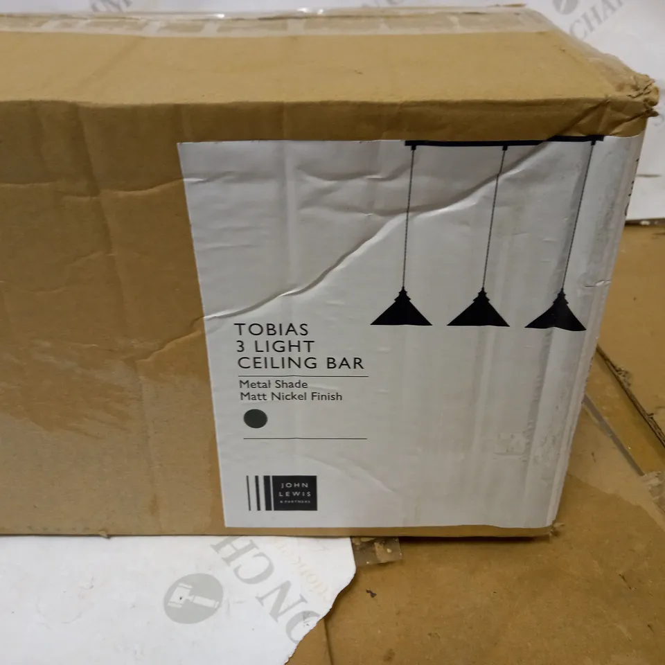 JOHN LEWIS TOBIAS 3 LIGHT CEILING BAR 