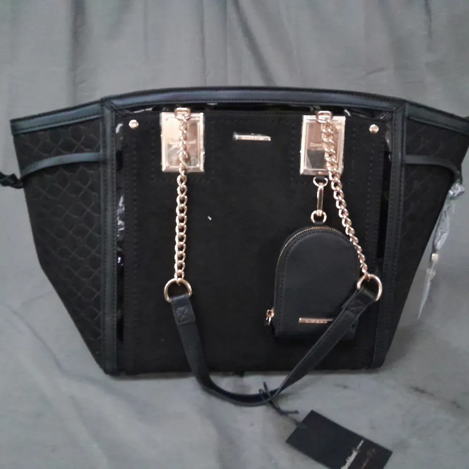 RIVER ISLAND BLACK LARGE HAND BAG