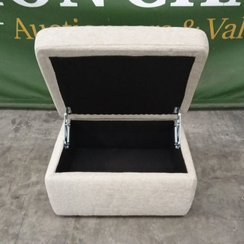 QUALITY DESIGNER ITALIAN MADE PANDORA FABRIC FOOTSTOOL - BEIGE 