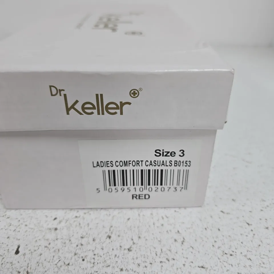 DR KELLER LADIES COMFORT CASUALS – RED, UK SIZE 3
