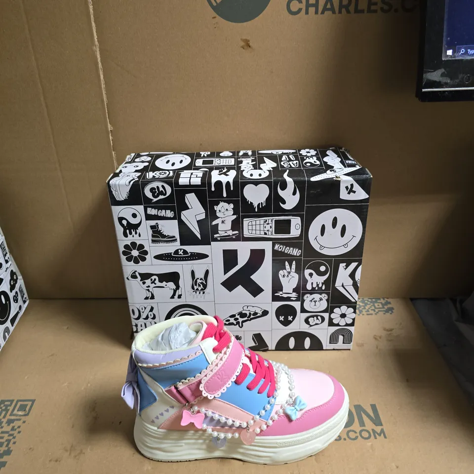 KOI GANG SUGARCRUSH SUGAR WISHES CHUNKY HIGH TOP TRAINERS - MULTICOLOURED - UK SIZE 3 