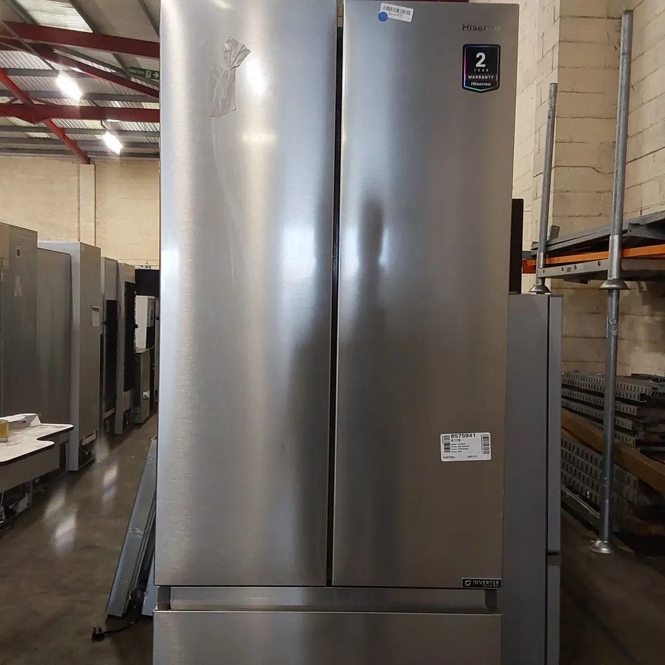 HISENSE RF632N4BCE FREESTANDING AMERICAN DOOR FRIDGE FREEZER, NO FROST, E RATED, SILVER, 69.4D X 70.4W X 200H CM, 485 LITERS [ENERGY CLASS E]