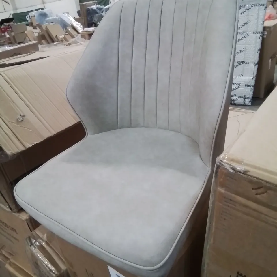 BOXED DANFORTH CREAM FAUX LEATHER UPHOLSTERED DINING CHAIRS