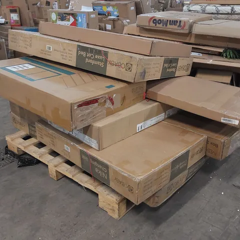 PALLET OF ASSORTED BABY RELATED FURNITURE PARTS INCLUDING COT BED, CHEST CHANGER PARTS ECT