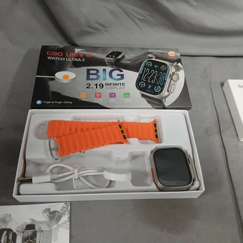 SMARTWATCH WITH ORANGE STRAP – BOXED (C90 ULTRA 2) 