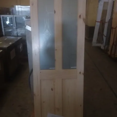 4 PANEL KNOTTY PINE GLAZED INTERNAL DOOR 2040×726MM