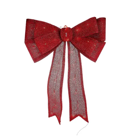 FESTIVE LARGE PRE-LIT DOOR BOW