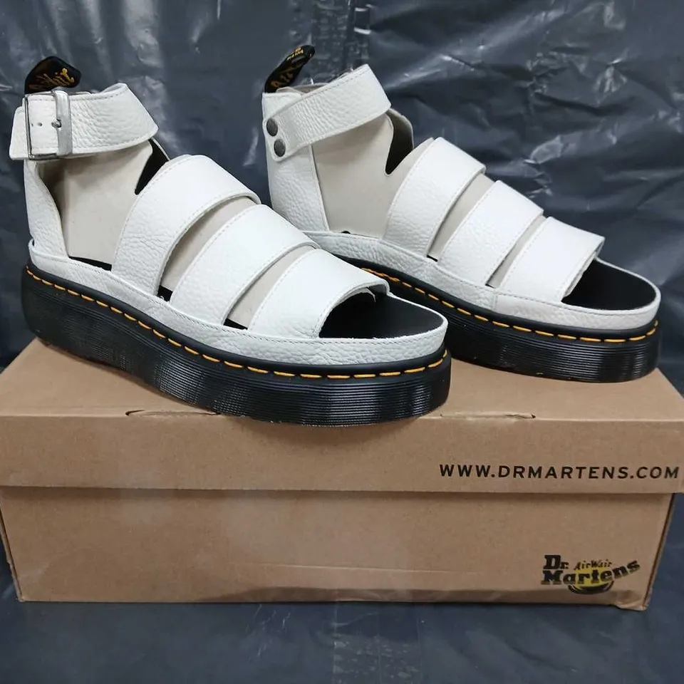 BOXED PAIR OF DR MARTENS CLARISSA II QUAD SANDALS IN WHITE SIZE UK 8