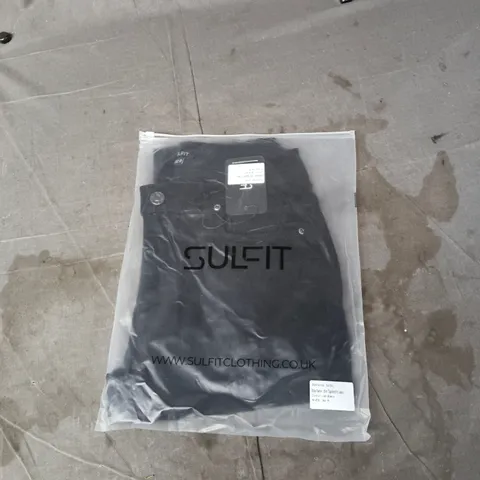 SULFIT SLIM TAPERED FIT JEANS – JET BLACK, UK 32R (ORIGINAL: 32 R)