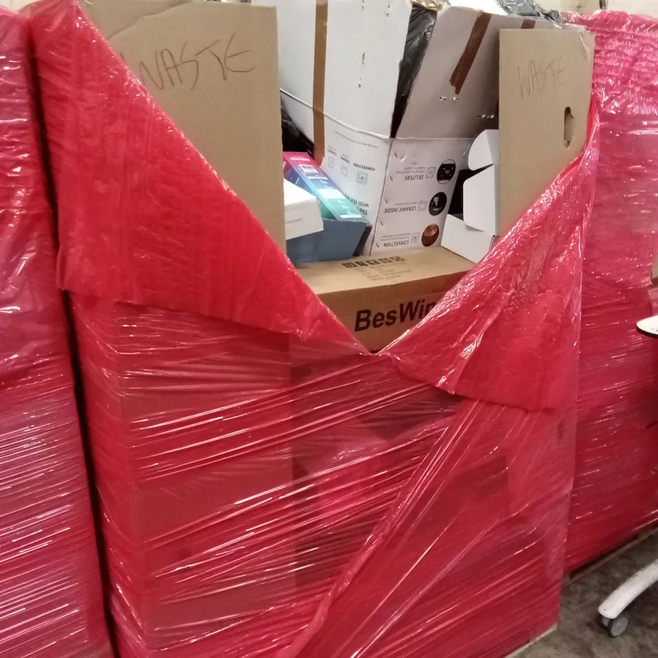 PALLET OF ASSORTED HOUSEHOLD GOODS AND PRODUCTS TO INCLUDE; BEAUTY AND NAIL PRODUCTS, WATER BOTTLES, OFFICE PAPER ETC 