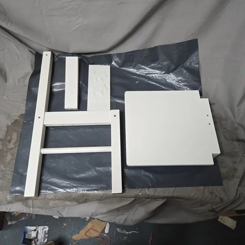 WHITE CHAIR FLAT-PACK FURNITURE COMPONENTS SET FOR ASSEMBLY - UNBOXED 