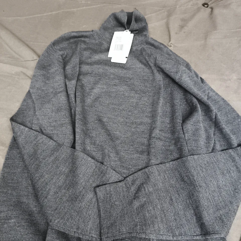 HAWES & CURTIS GREY KNIT JUMPER, SIZE L