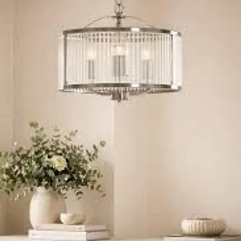 BOXED DANETTI MONROE CHROME SINGLE PENDANT LIGHT 