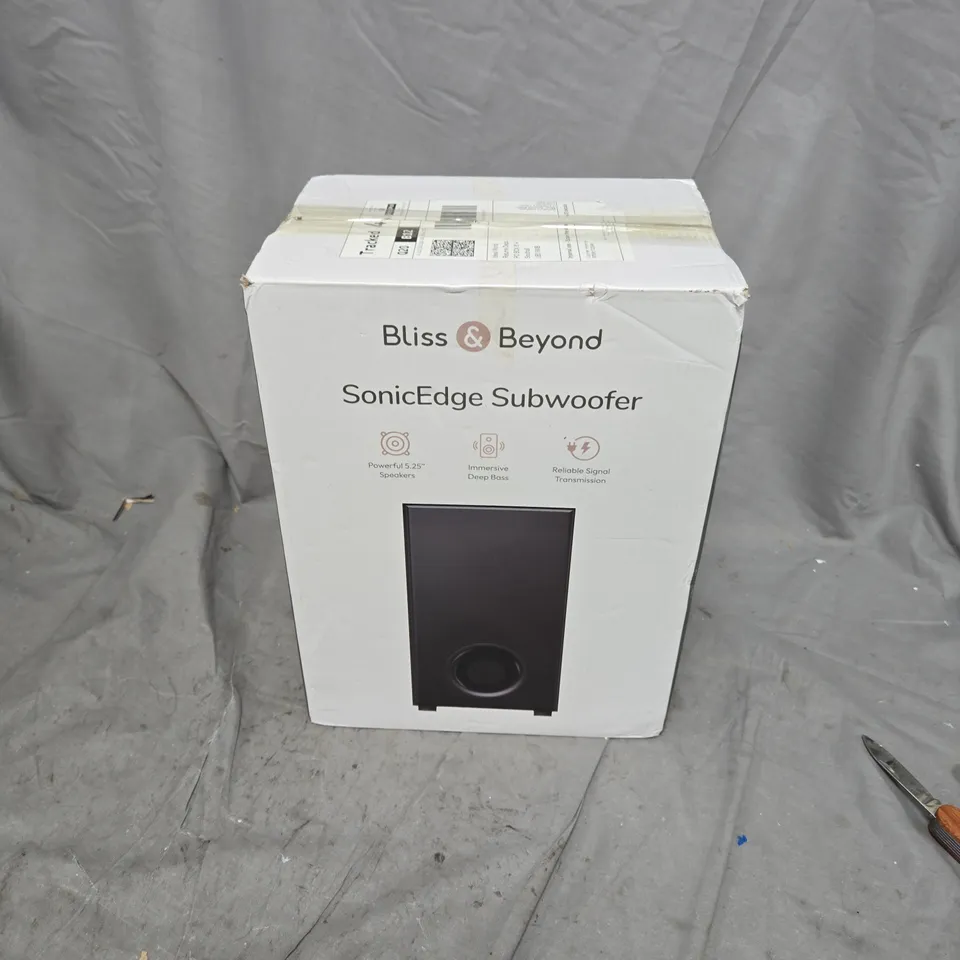 BLISS & BEYOND SONICEDGE SUBWOOFER – BLACK, BOXED