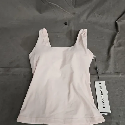 THE COUTURE CLUB SCULPTING STRETCH SCOOP NECK SPORTS TOP IN PINK SIZE 6